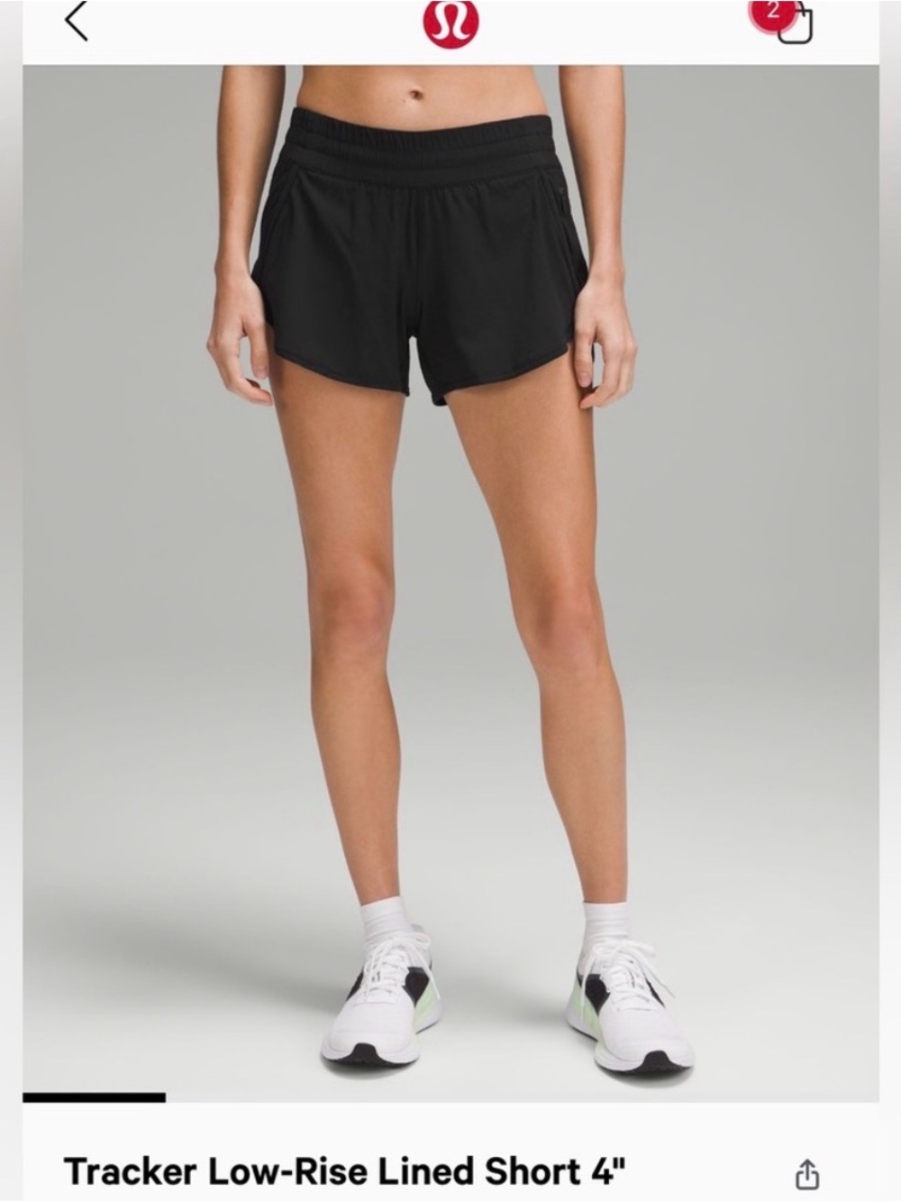 Lululemon Tracker Low Rise Lined Short 4” size 2